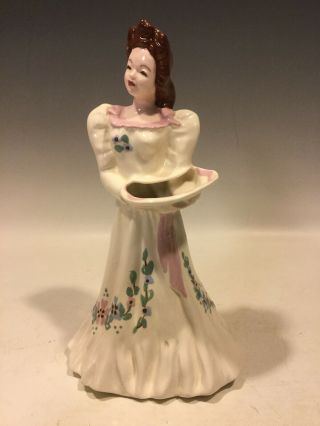 Vintage Florence Ceramics Figurine Lady Vase/planter Pasadena Calif Hand Painted