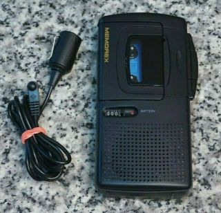 Vtg Memorex Mb2180c Micro Cassette Recorder Black W/ Microphone
