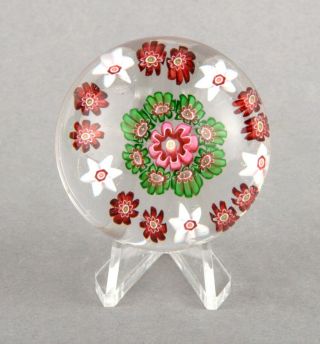 Antique French Clichy Spaced Concentric Millefiori Miniature Paperweight (1)