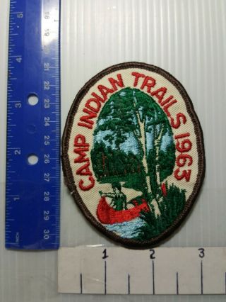 Vintage 1963 Camp Indian Trails Boy Scout Patch Bsa
