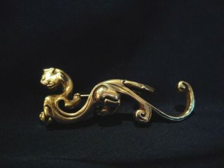 Vintage Mma Museum Of Modern Art Gold Tone Chinese Asian Dragon Pin Brooch