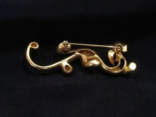 Vintage MMA Museum of Modern Art Gold Tone Chinese Asian Dragon pin brooch 2