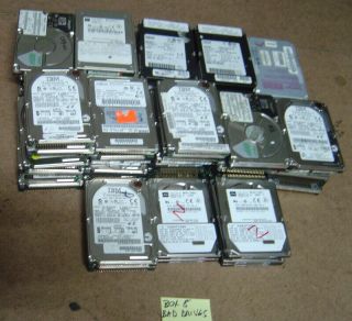 Box Of 50 Ide 2.  5 " Laptop Hard Drives Vintage Up To 15gb Bad