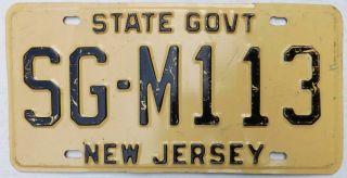 Black/straw Jersey State Government License Plate 1970 
