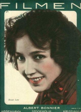 Vintage Bessie Love Mary Pickford Etc " Filmen " Swedish Mag 1919