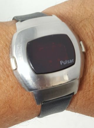 Pulsar P3 Led James Bond Vintage 1970s Time Computer Stainless Watch - Parts Only