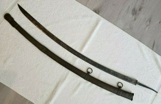 Antique German " Solingen " Cavalry/infantry Curved Sword Blade (33 ") & Scabbard