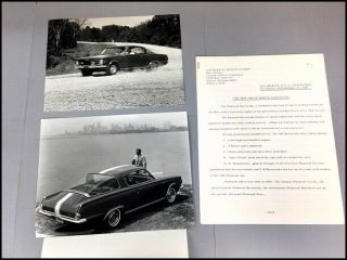 1965 Plymouth Barracuda Vintage Factory Photo Press Release