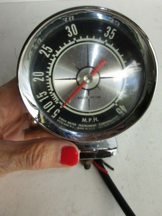 Vintage Boat Marine Speedometer Aqua Meter Instrument 4 - 45 MPH 2