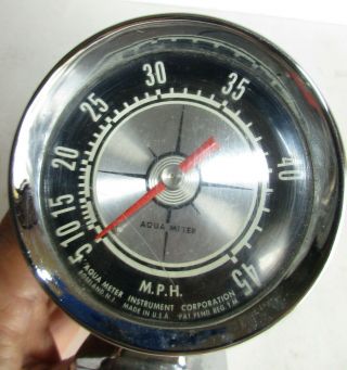 Vintage Boat Marine Speedometer Aqua Meter Instrument 4 - 45 MPH 3