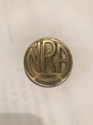 Vintage 1930s National Rifle Association Nra Life Member Badge Pin Usa