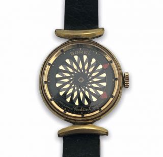 Vintage Ernest Borel Womens Kaleidoscope Mystery Dial Skeleton Wrist Watch