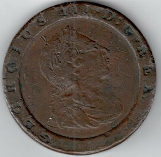 1797 Great Britain Two Pence,  " Cartwheel " Vintage Coin,  George Iii