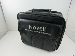 Vintage Black Leather Novell Advanced Technical Training Laptop Bag : 4 Pockets