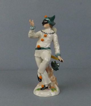 Antique German Porcelain Art Deco Figurine Of Clown By Dresden