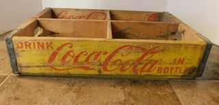Vintage Yellow Coca Cola Wooden Crate Tulsa,  Okla