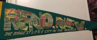Reno Nevada The Biggest Little City In The World Travel Souvenir Pennant Vintage
