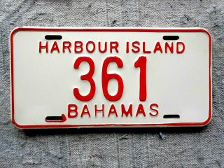 Harbor Harbour Island Bahamas License Plate Tag 1978 - 1979 - 1980 - Low