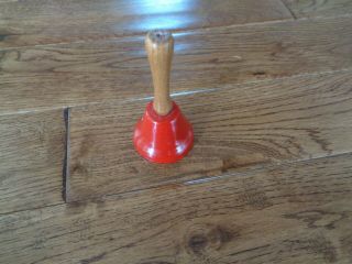 Vintage Salvation Army Red Bell with wooden handle 4 