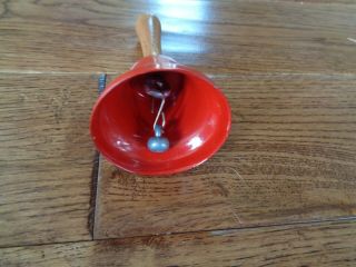 Vintage Salvation Army Red Bell with wooden handle 4 