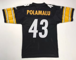 Vintage Reebok Troy Polamalu 43 Pittsburg Steelers Jersey Men 