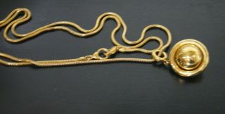 Vintage Lc Liz Claiborne Gold Plate Snake Chain Necklace Ball Spear Pendant 35