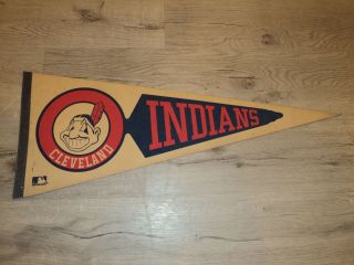 Vintage Cleveland Indians 30 " Pennant Major League Baseball Mlb Flag Full Size