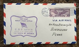 1st Flight Of The Airship Zrs - 4 Uss Akron Over York City Nov 2,  1931 Cover