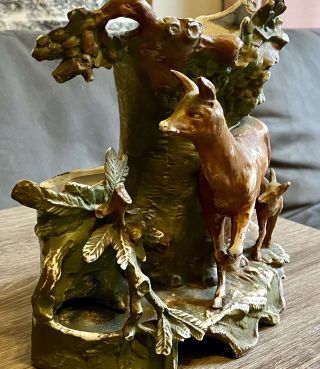Antique Unger,  Schneider & Cie German Bisque Mantle,  Spill Vase Victorian Deer