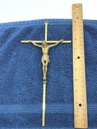 Vintage Crucifix Brass Cross Wall Jesus Christ Christian