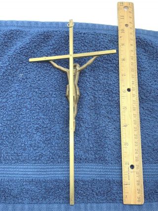 Vintage Crucifix Brass Cross Wall Jesus Christ Christian 2