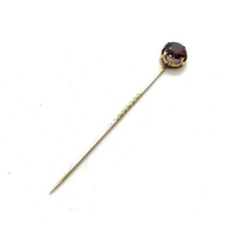Antique Victorian 9ct Gold Flat Cut Garnet Stick Pin 69