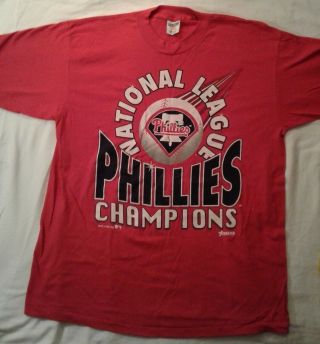 Vintage 1993 Philadelphia Phillies National League Champions Shirt Size Xl
