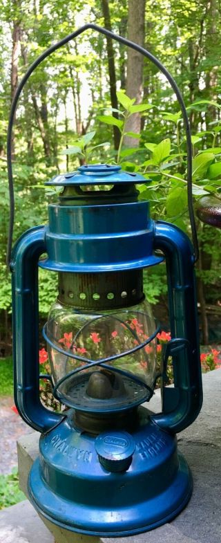 Vintage Chalwyn Tropic Lantern Made In England Metalic Blue