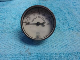 Vintage Us Gauge Co 30 Lbs Suppy Pressure Crescent Needle 1 - 1/2 " Ad - 1390