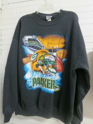 Rare 2000 Vintage Usa Lee Sport Nfl Green Bay Packers Sweatshirt Sz Xl 0 - 5
