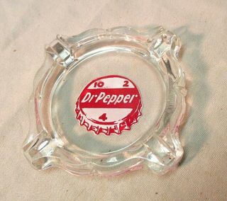 Vintage 1950s Dr Pepper Ashtray With Bottle Cap Soda Fountain Diner Sign