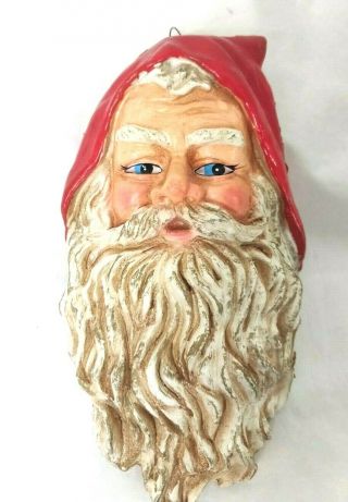 Vintage Silvestri Hand Painted Paper Mache Santa Head Christmas Ornament