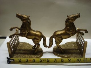 Vintage Horse with Fence Bookends. 2