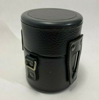 Vintage Vivitar Black Leather Camera Lens Case - Black Velvet Inside - 4 " X 3 "