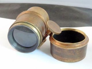 Antique Brass Petzval Lens F=105mm Apx 