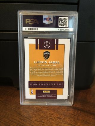 2017 - 18 Donruss Optic LeBron James Basketball Card 27 PSA 10 Gem 2
