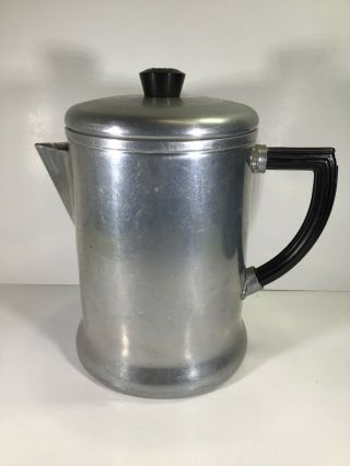 Vintage Wear - Ever No.  969 Art Deco Bakelite Handle Coffee Pot Aluminum