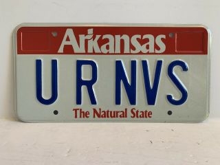 Arkansas State U R Nvs Personal Vanity License Plate Man Cave You Are Nervous