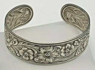 Repousse By S.  Kirk & Son Sterling Silver Cuff Bracelet,  7/8 " Wide Band