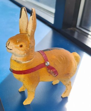 Antique Paper Mache Easter Bunny Rabbit Germany Marked Candy Container