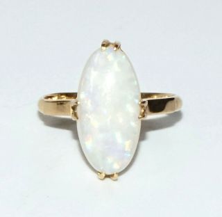 Vintage 18k Yellow Gold Ring Sz.  5.  75 W.  1x Opal Oval Singlet Accent (sar) 386