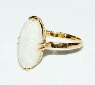 Vintage 18k Yellow Gold Ring Sz.  5.  75 w.  1x Opal Oval Singlet Accent (SaR) 386 2
