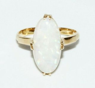 Vintage 18k Yellow Gold Ring Sz.  5.  75 w.  1x Opal Oval Singlet Accent (SaR) 386 3