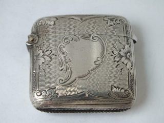 Quality Antique Chester 1903 Solid Sterling Silver Vesta Case/ L 3.  5 Cm/ 30 G